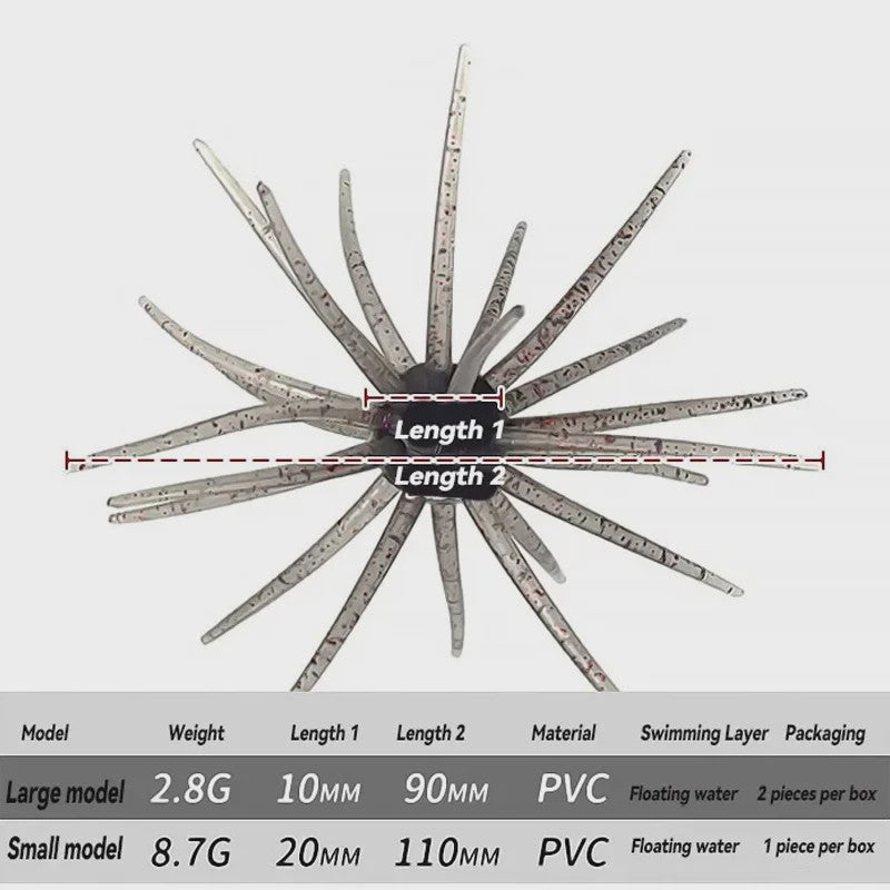 Zachte Kunstaas Zee-egel 10cm 9g - TPE Vis Lure voor Brasem, Baars & Forel