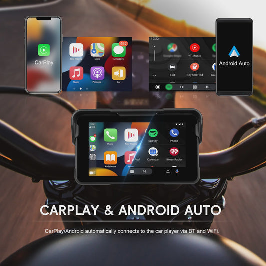 5" Motorfiets Navigatie Display met Draadloze CarPlay & Android Auto