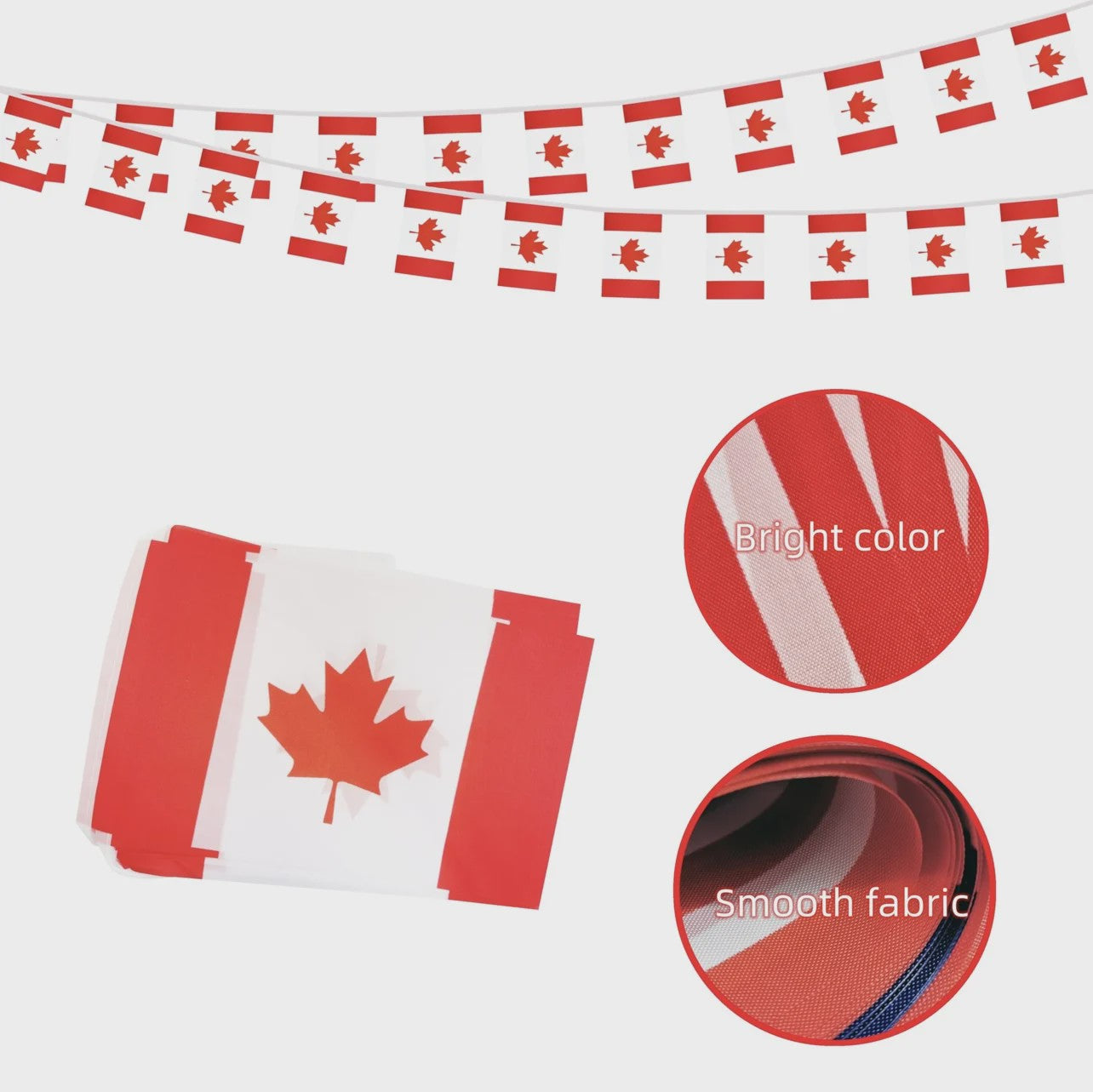Canada Vlaggenlijn 20 Stuks - 14x21cm - Feest & Festival Decoratie