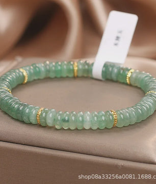 Natuurlijke Dongling Jade Kralen Armband - Groen & Wit