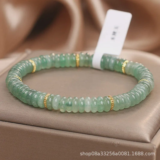 Natuurlijke Dongling Jade Kralen Armband - Groen & Wit