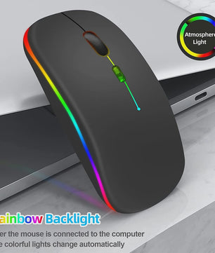 Draadloze Oplaadbare RGB Muis - Bluetooth & USB, Stil & Ergonomisch