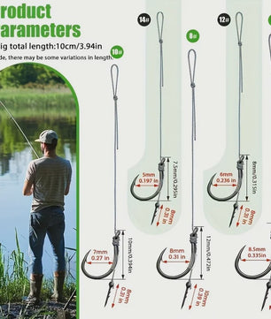 Method Feeder Rigs Set: 10/20 Stuks Haken met Gevlochten Lijn voor Feeder Vissen