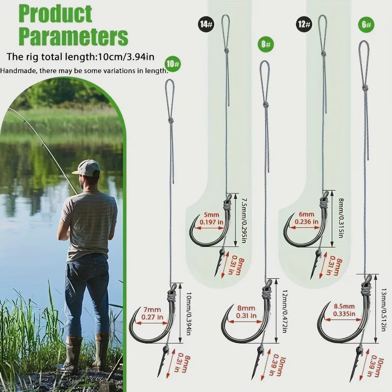 Method Feeder Rigs Set: 10/20 Stuks Haken met Gevlochten Lijn voor Feeder Vissen