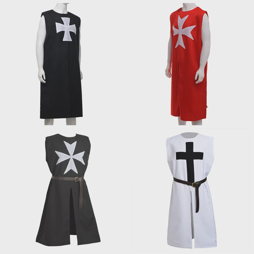 Middeleeuwse Tunic Kostuum voor Heren - Viking, Tempelier & Ridder Outfit