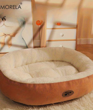 Pluche Ovaal Huisdierbed - Machinewasbaar & Comfortabel voor Hond & Kat