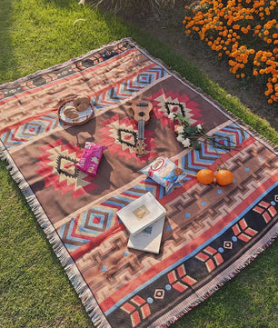 Veelzijdige Bohemian Deken in Westerse Stijl - Perfect voor Buiten, Camping, Picknick & Sofa