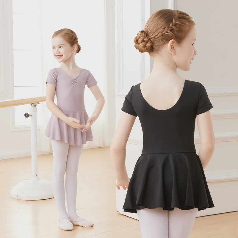 Schattige Ballet Leotard Jurk met Tutu voor Meisjes - Kortmouw Danskleding
