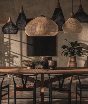 Handgemaakte Rotan Hanglamp Beige - Vintage Woven Wicker - E27 Fitting - Sfeervolle Verlichting