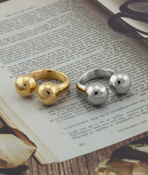 Nieuw Design Geometrische Kralen Ring - Roestvrij Staal Dames Sieraden