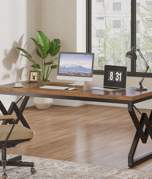 Tribesigns Bureau 160cm - Robuust Hout & Metaal - Ruim Werkblad
