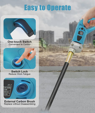1300W Handzame Beton Vibrator met 1.5/2m Staaf - Krachtig en Efficiënt