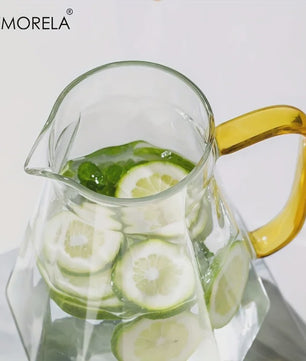 Luxe Glazen Waterkan met Diamantstructuur - Perfect voor Koude en Warme Dranken