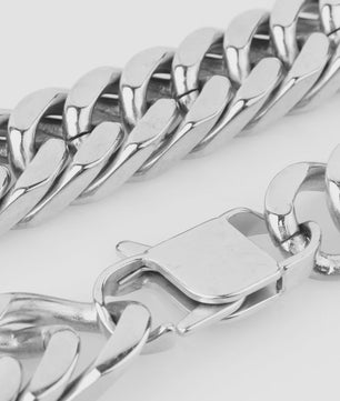 Zware Gepolijste RVS Curb Cuban Ketting - 10-17mm Breed - Waterdicht Sieraden voor Mannen & Jongens