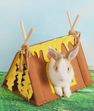 Dieren Tipi Tent - Schuilhuisje voor Konijn, Cavia, Hamster & Kleinvee