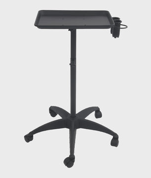 Verstelbare Salon Trolley met Wielen - Zwarte Werkwagen voor Kappers en Barbers