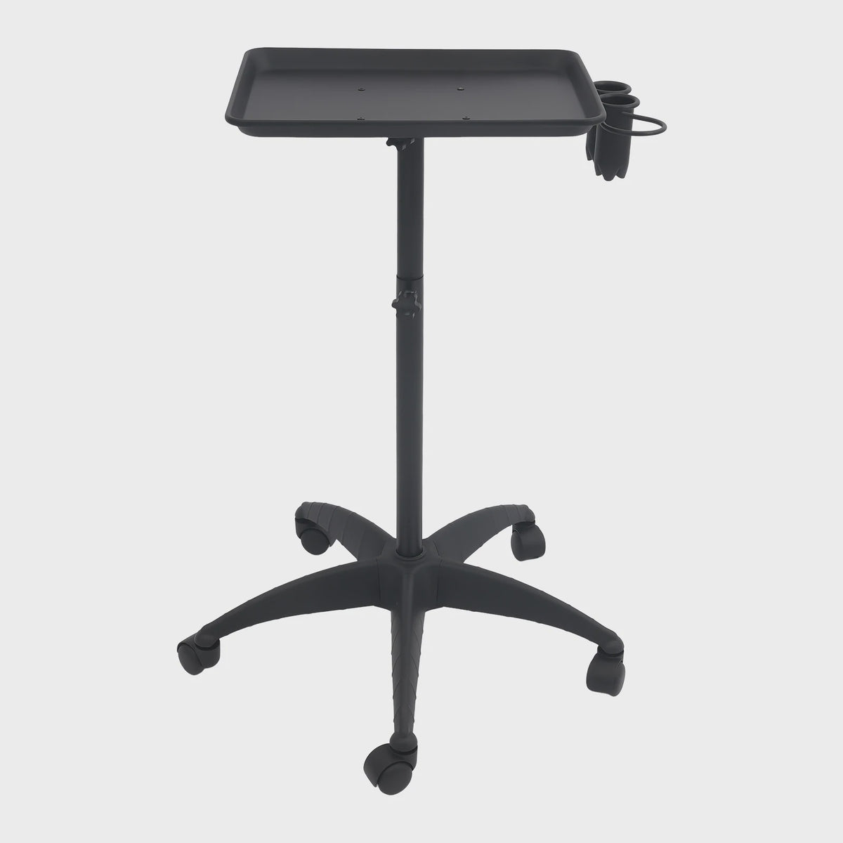 Verstelbare Salon Trolley met Wielen - Zwarte Werkwagen voor Kappers en Barbers