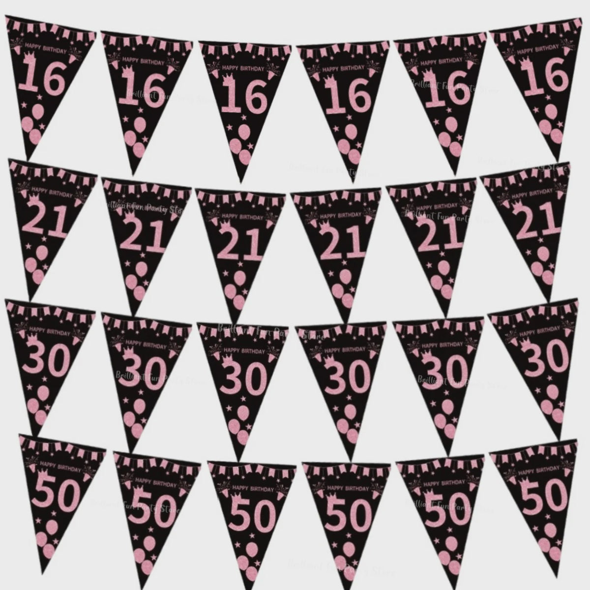 Black Gold Verjaardag Banner - Slingers voor 30, 40, 50, 60 Jaar Feestdecoratie