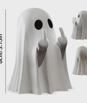 Grappig Spookje met Middelvinger - Schattige Halloween Decoratie voor Huis & Tafel