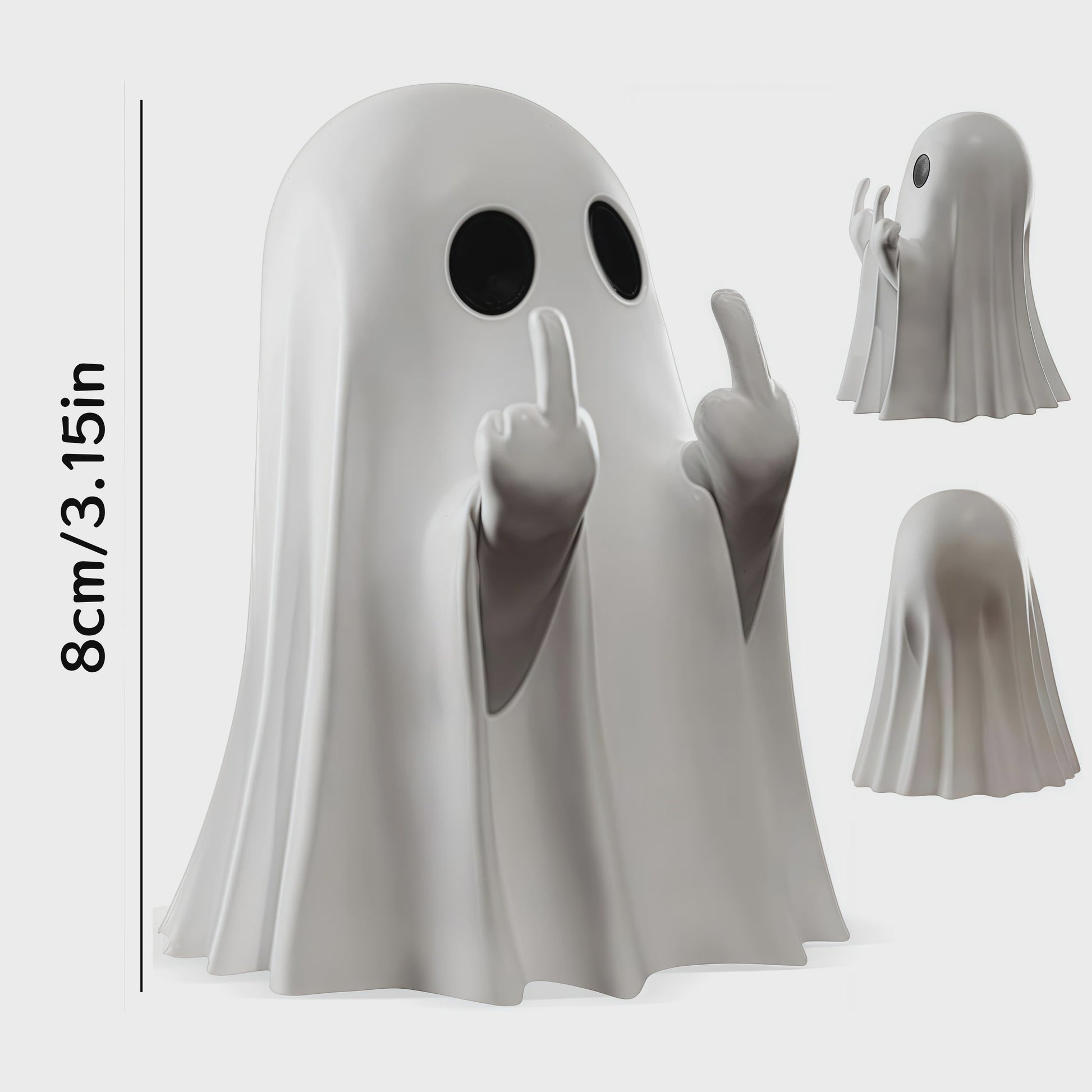 Grappig Spookje met Middelvinger - Schattige Halloween Decoratie voor Huis & Tafel