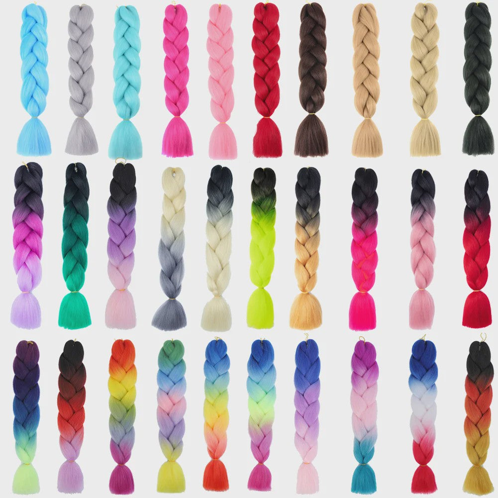 24 Inch Jumbo Braiding Hair Synthetisch Haar Ombre Crochet Braid Extensions voor Dames