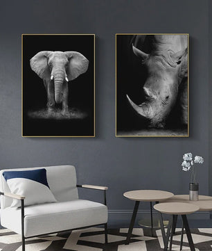 Moderne Canvas Schilderijen met Dieren: Leeuw, Olifant, Zebra & meer - Minimalistische Wanddecoratie