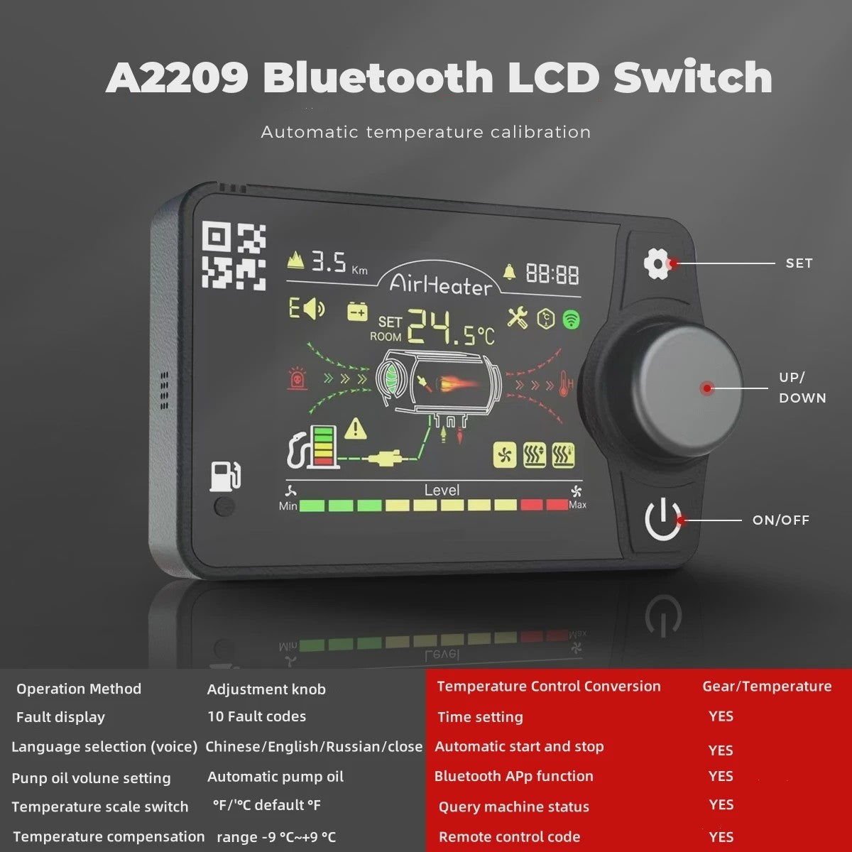 Sunster 8KW Diesel Luchtverwarmer met Bluetooth APP & Afstandsbediening - 12V/24V