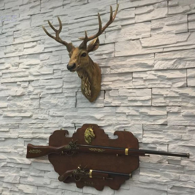 Decoratieve Hertenkop Wanddecoratie - 17 Inch, Handgemaakt Hars Kunst