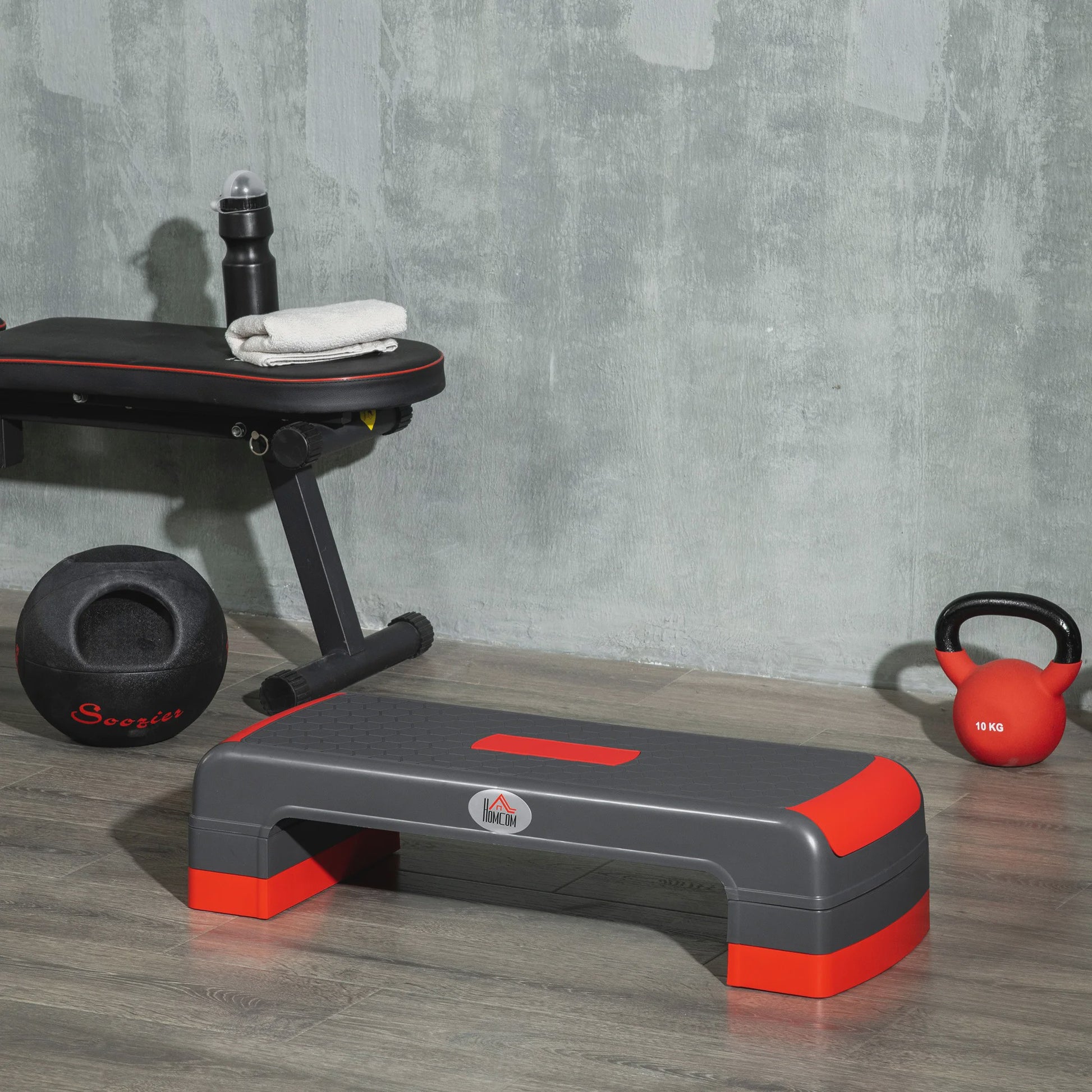 HOMCOM Aerobic Stepper - Verstelbare Hoogte (10-20 cm), Antislip, Fitness Step