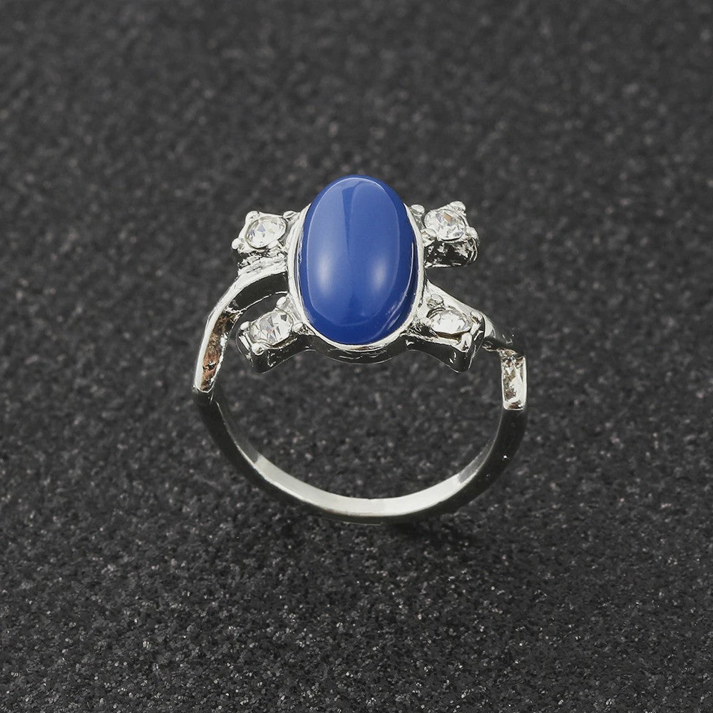 Dames Ring Blauwe Steen - The Vampire Diaries Film Thema Sieraden