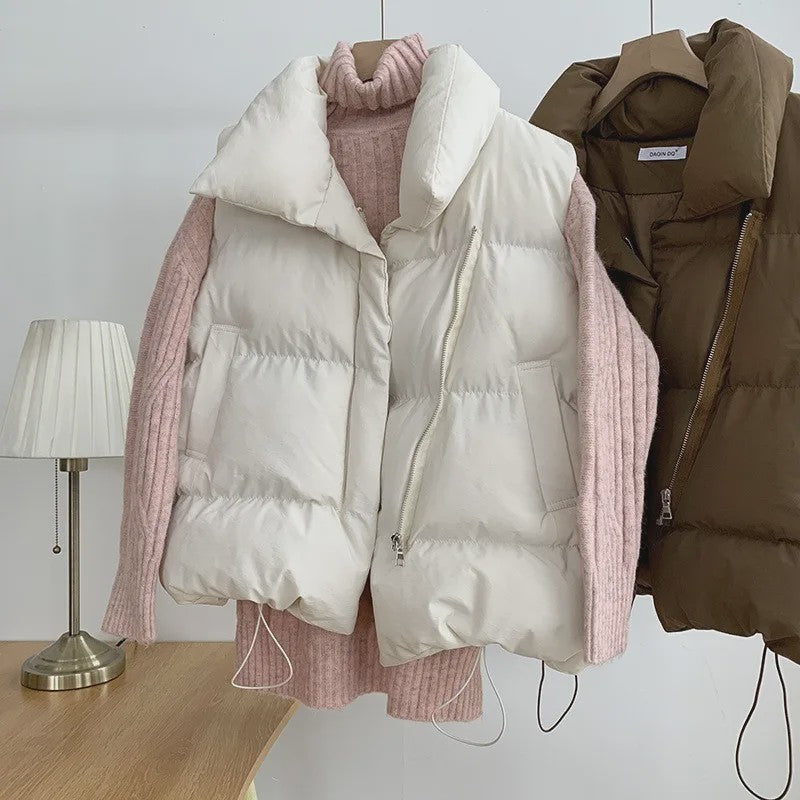 Dames Elegante Winter Gilet met Standkraag - Warm en Stijlvol Casual Buitenkleding