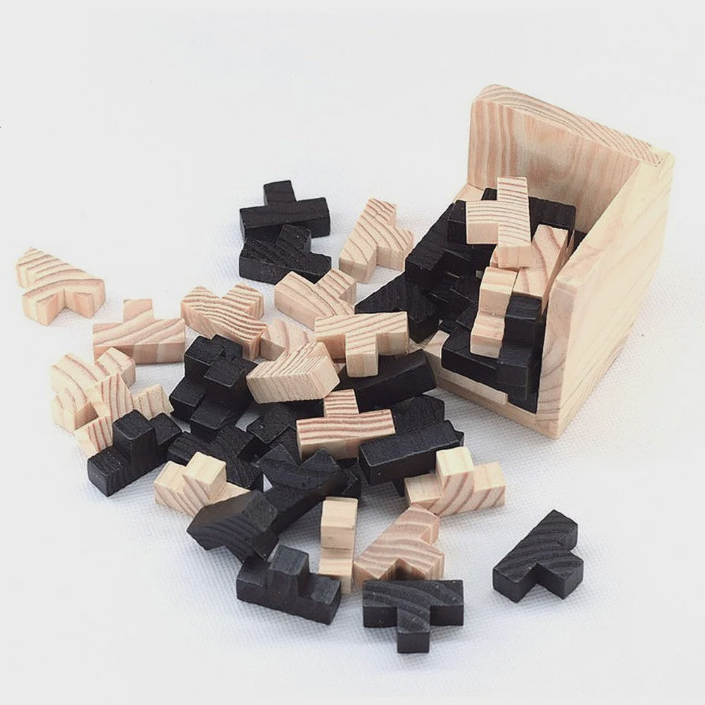 Houten 3D Kubus Puzzel - Educatief Breinbreker Spel voor Kinderen