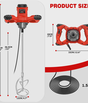 Krachtige Handmixer 2600W - 6 Snelheden voor Verf, Cement en Meer