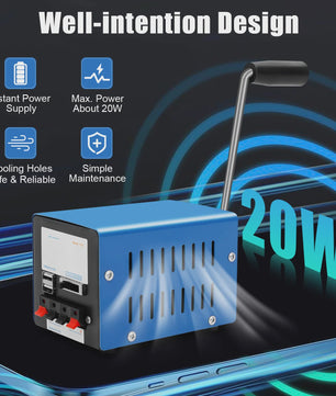 Draagbare Hand Crank Generator 20W - Noodstroom & USB Oplader voor Outdoor, Camping & Reizen