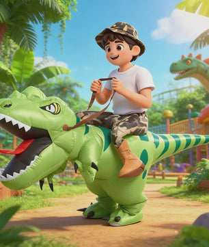 Opblaasbaar T-Rex Kostuum - Draak Rijden Dinosaurussen Outfit voor Kinderen