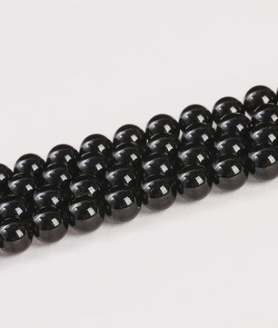 Natuurlijke Zwarte Toermalijn Kralen Rond Losse Spacer Edelsteen - 4-12mm voor Sieraden Maken