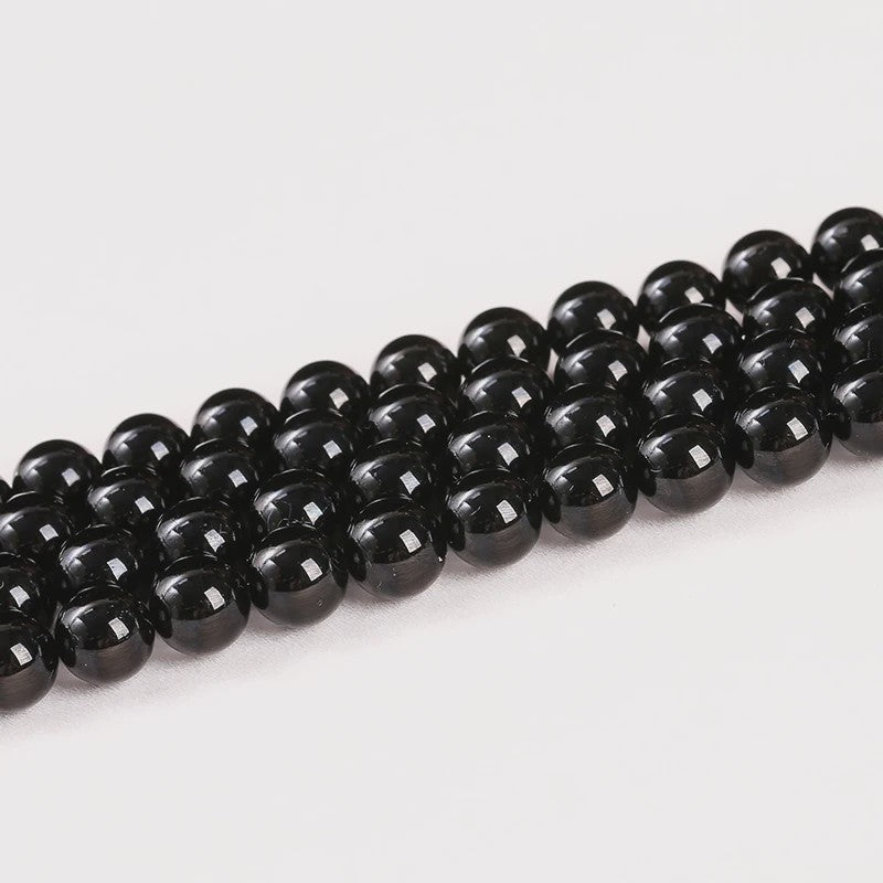 Natuurlijke Zwarte Toermalijn Kralen Rond Losse Spacer Edelsteen - 4-12mm voor Sieraden Maken