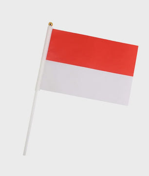 10x Indonesische Wapper Vlaggetjes 14x21cm - Handheld Vlaggen voor Feesten en Evenementen