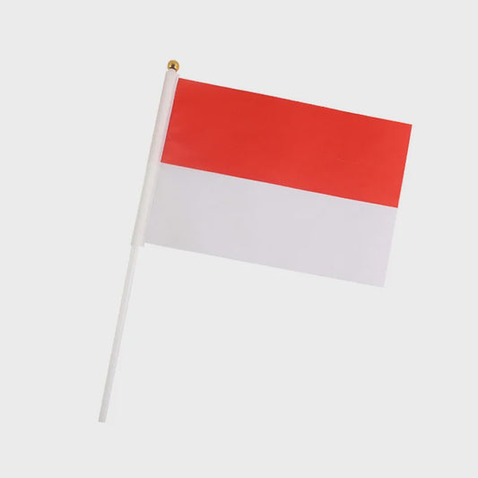 10x Indonesische Wapper Vlaggetjes 14x21cm - Handheld Vlaggen voor Feesten en Evenementen