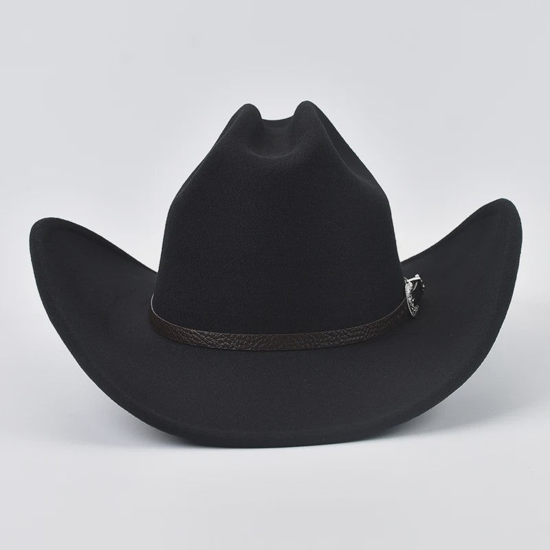 Uniseks Vintage Western Cowboyhoed met Leren Band - Stijlvolle Hoed voor Heren en Dames