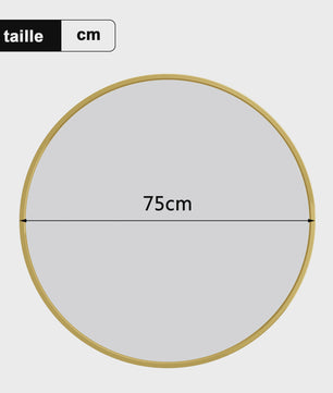 Anajqaqia Ronde Wandspiegel 75 cm - Goudkleurig Aluminium Frame, Veiligheidsglas