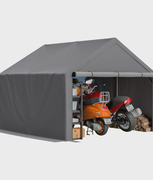 Donkergrijze Fietsenstalling Tent - 305x296x233cm - Outdoor Opslag voor Fietsen & Tuin Gereedschap
