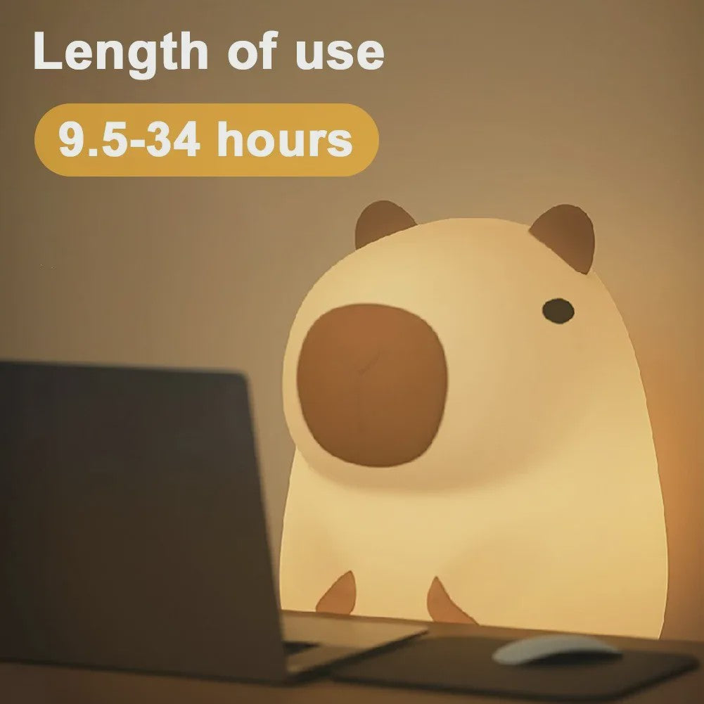 Oplaadbaar Capybara Nachtlampje - Zacht Siliconen Aanraaklampje voor Kinderkamer