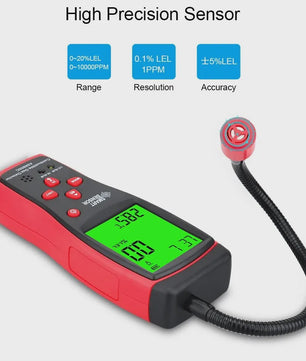 Draagbare Gaslekdetector met Geluid & Licht Alarm (0-10000 PPM)