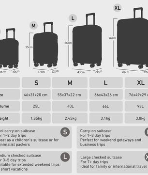 YONSLY Hardcase Koffer 16/20/24/28 Inch - Lichtgewicht 4-Wiel Trolley met Cijferslot