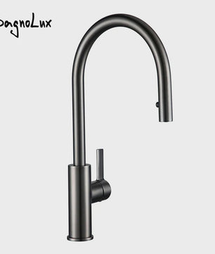 Keukenmengkraan Uittrekbaar - Geborsteld Gunmetal Mat Zwart - Warm & Koud Water
