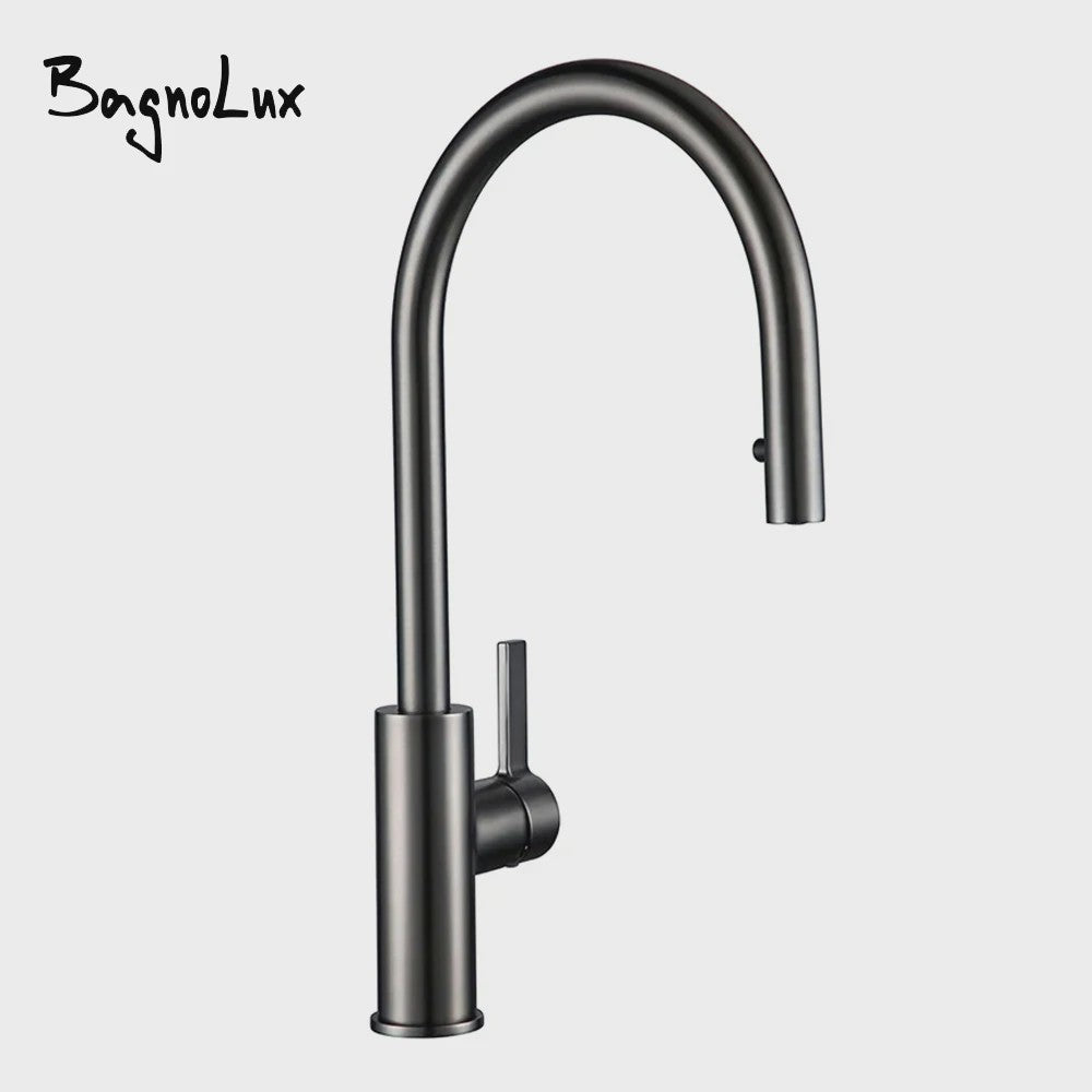 Keukenmengkraan Uittrekbaar - Geborsteld Gunmetal Mat Zwart - Warm & Koud Water