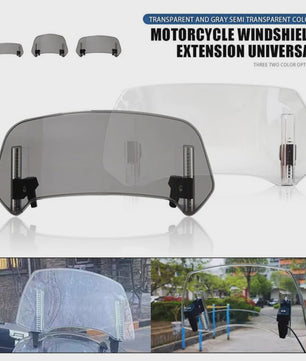 Universeel Verstelbaar Motorfiets Windscherm Verlengstuk - Clamp-On Spoiler Deflector