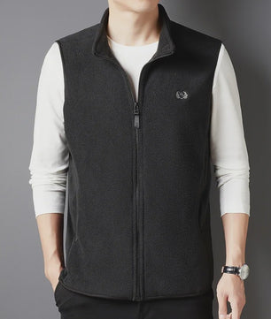 Herfst/Winter Fleece Vest Heren - Casual & Modieus met Geborduurd Detail