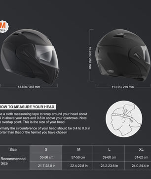 SucceBuy Motorhelm Unmasked ABS & EPS - Veilig, Comfortabel & Verstelbaar met Dubbel Vizier